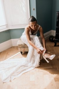 Siena wearing a Zavana fitted bridal gown